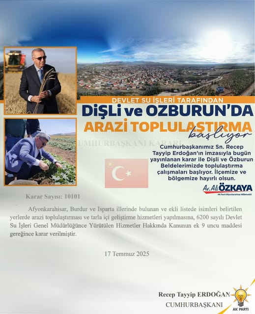 Afyonkarahisar'da Toplulaştırma Çalışmalarına Başlanıyor