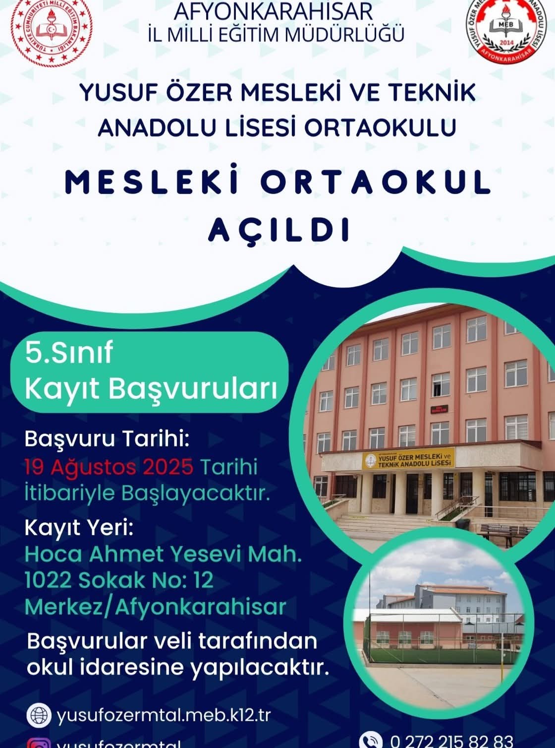 Afyonkarahisar'da Mesleki Ortaokul Dönemi Başladı