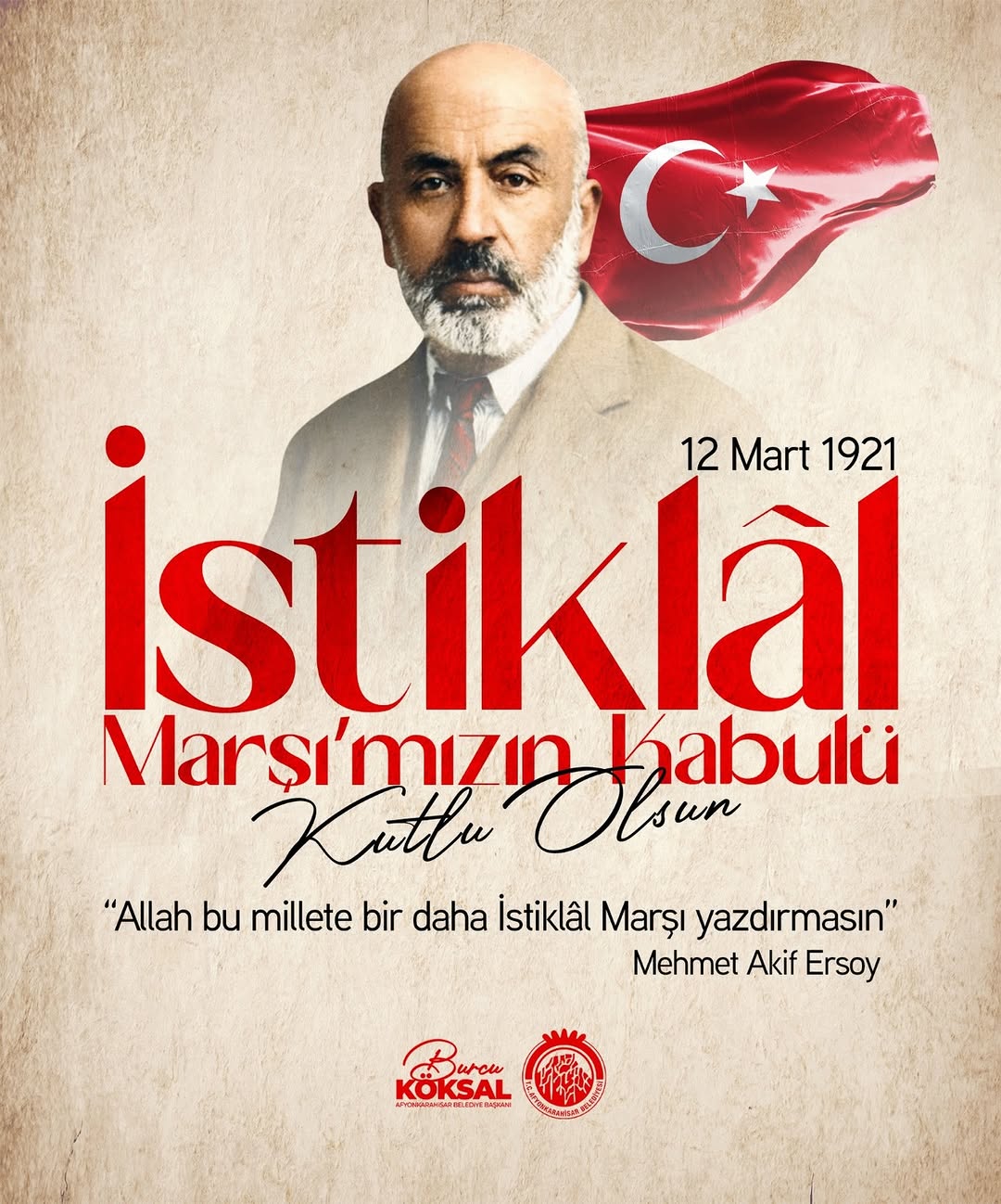 AfyonKarahisar Belediye Başkanı'ndan İstiklâl Marşı Paylaşımı