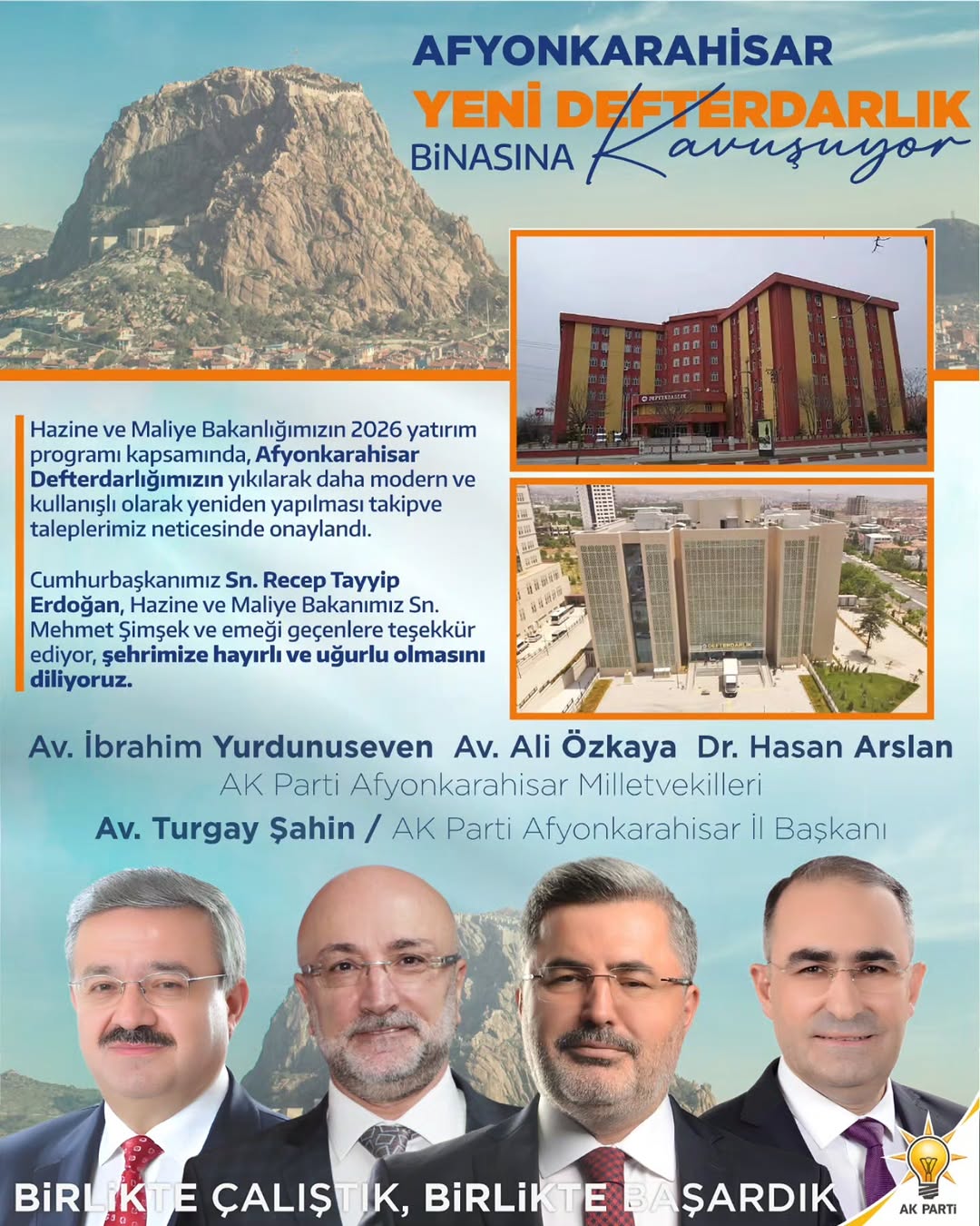 AK Parti Afyonkarahisar Milletvekili Hasan Arslan: Afyonkarahisar Defterdarlık Hizmet Binası Yeniden Yapılacak