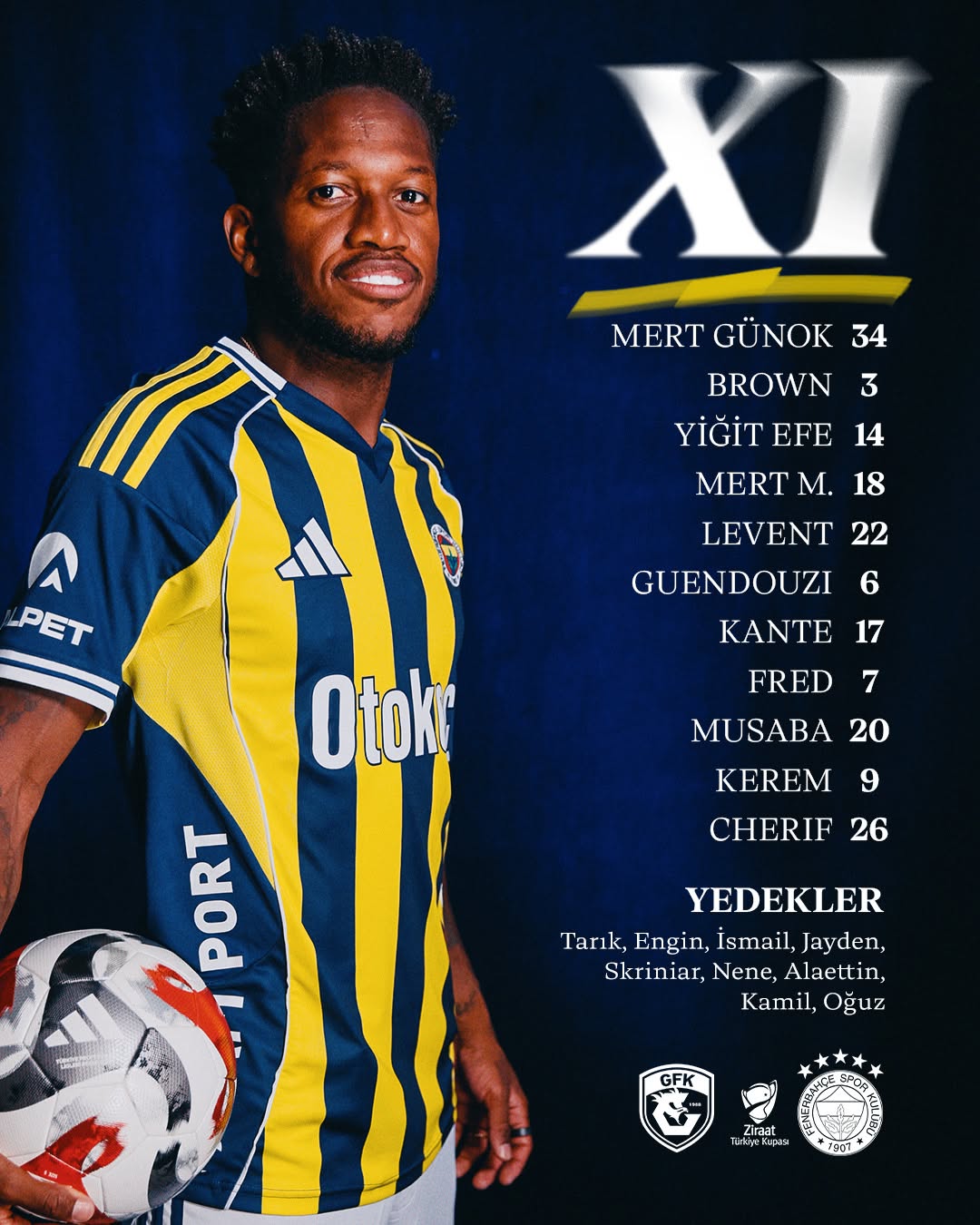 Fenerbahçe'nin Gaziantep FK Maçı İlk 11'i Belli Oldu