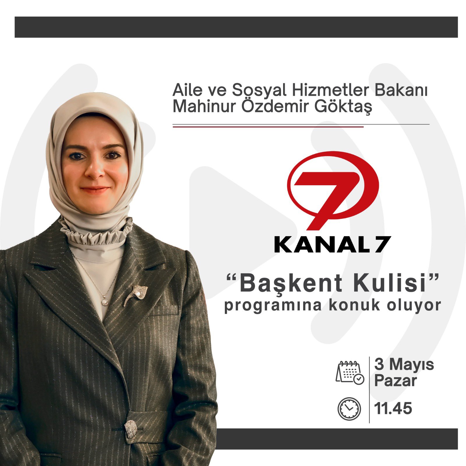 Mahinur Özdemir Göktaş, Kanal 7'deki programa katılacak