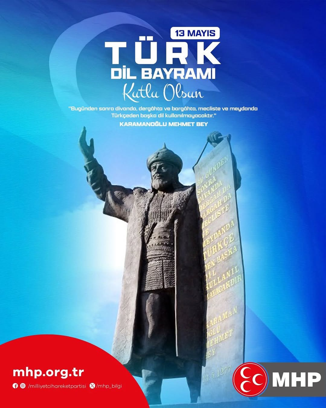 Mhp Afyonkarahisar Milletvekili Mehmet Taytak'tan 13 Mayıs Türk Dil Bayramı Kutlaması