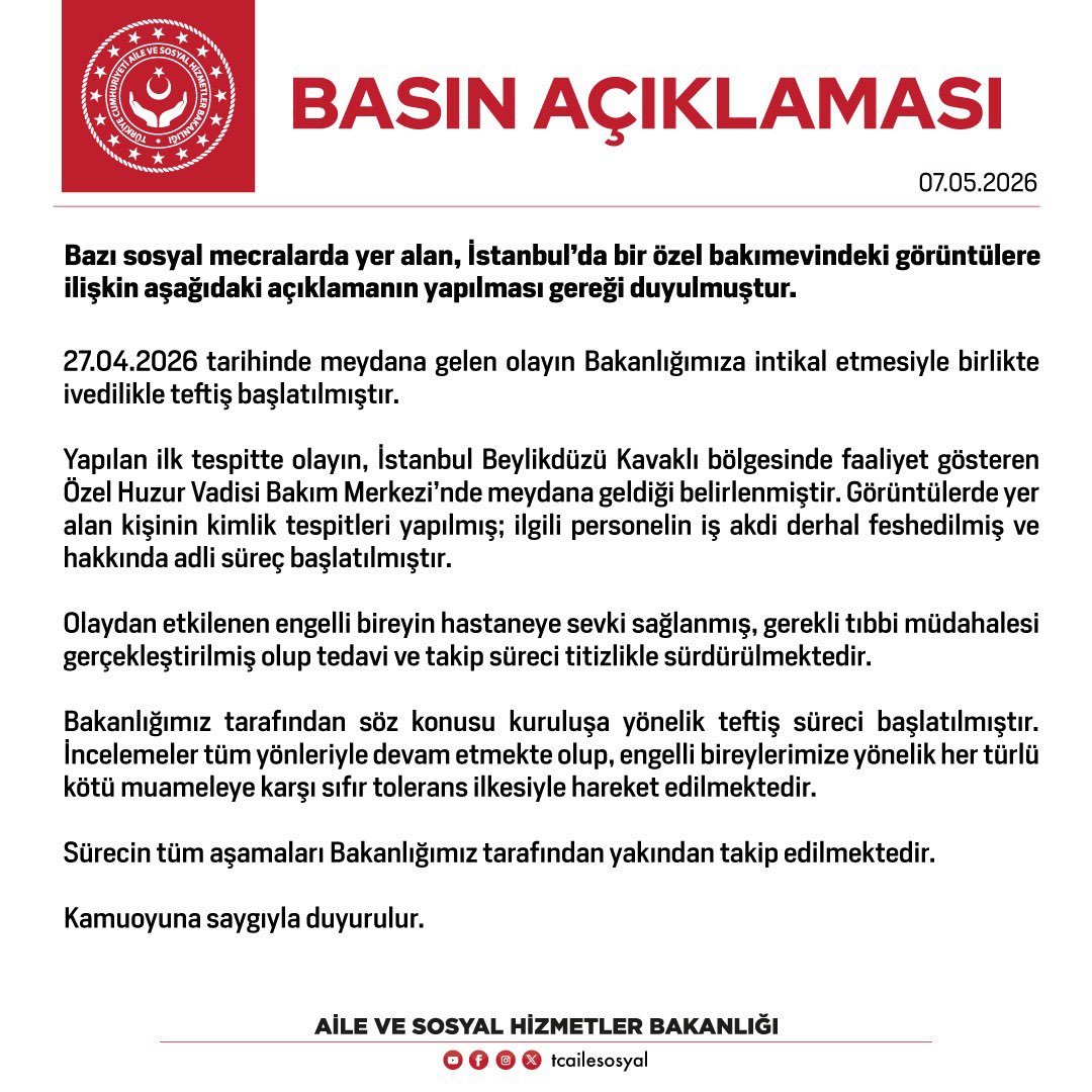 Özel huzurevi görüntüleriyle ilgili basın açıklaması