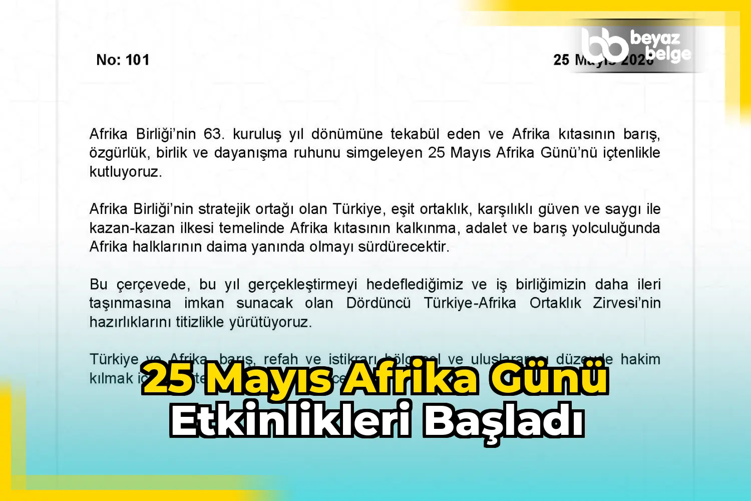 25 Mayıs Afrika Günü etkinlikleri başladı