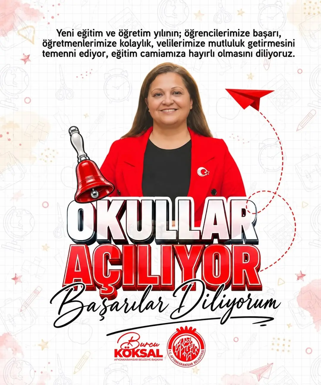 Afyonkarahisar Belediye Başkanı Burcu Köksal'dan 2026-2027 Eğitim-Öğretim Yılı Dileği