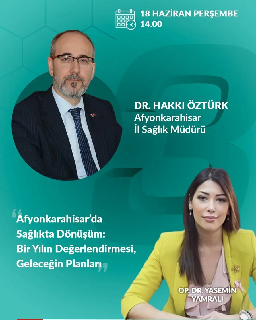 Afyonkarahisar İl Sağlık Müdürlüğü'nden Önemli Açıklama: İl Sağlık Müdürü Dr. Hakkı Öztürk Kanal 3’te Programa Konuk Olacak