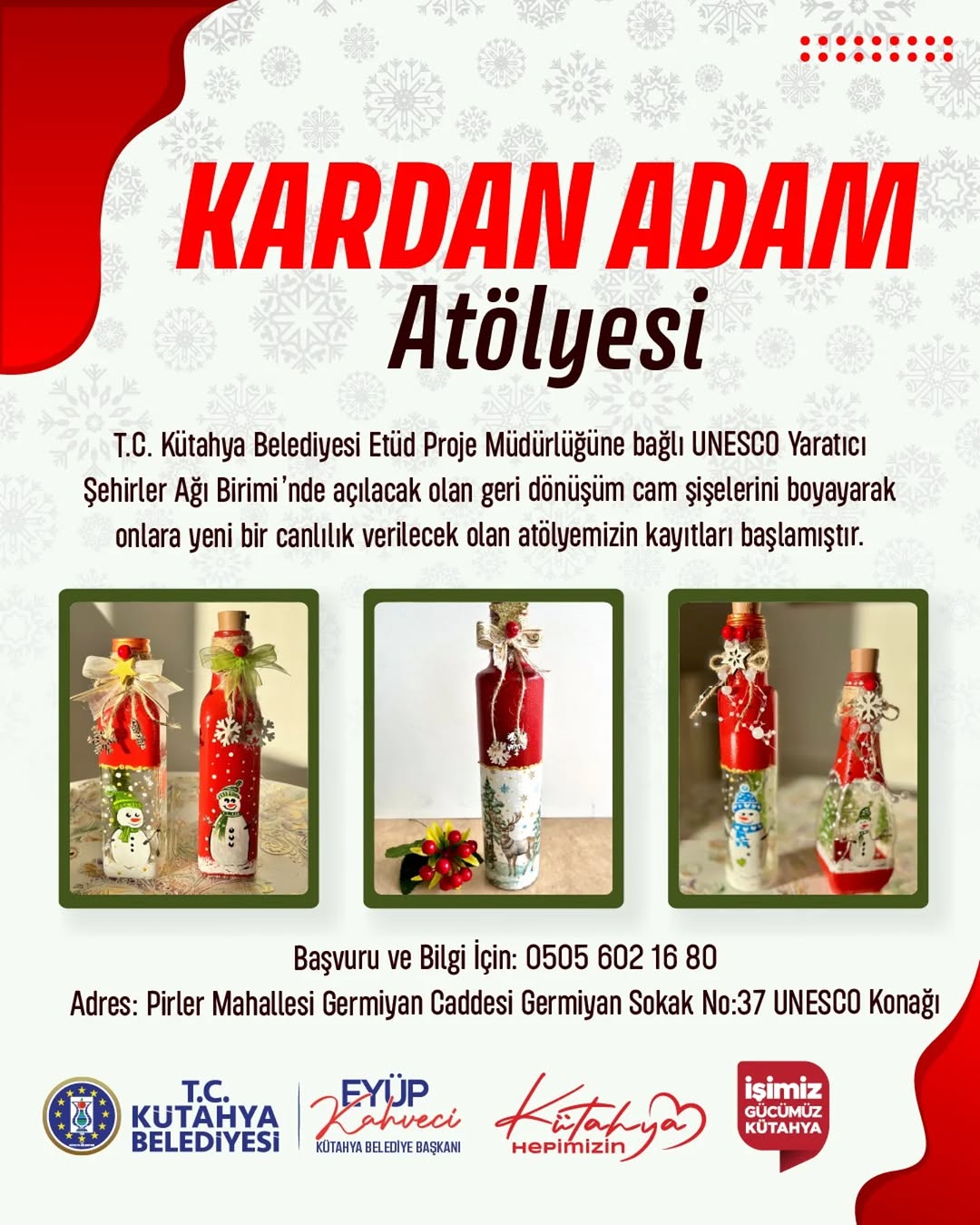 Kütahya Belediyesi Kardan Adam Atölyesi Kayıtlarına Başladı
