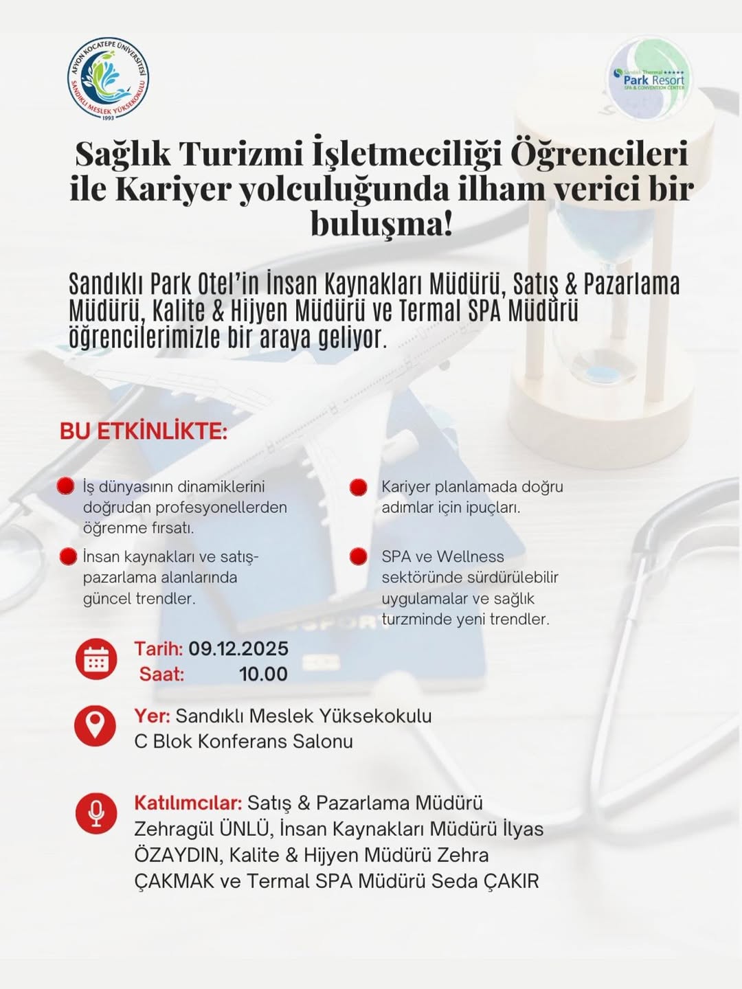 Afyon Kocatepe Üniversitesi'nde Sağlık Turizmi İşletmeciliği Programı Öğrencileri İle Kariyer Buluşması