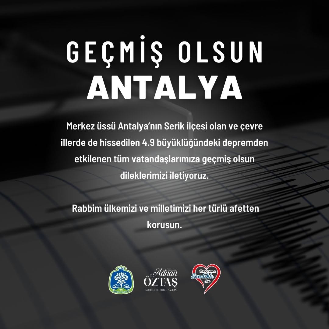 Antalya'nın Serik İlçesinde Meydana Gelen 4.9 Büyüklüğündeki Deprem Hakkında Açıklama